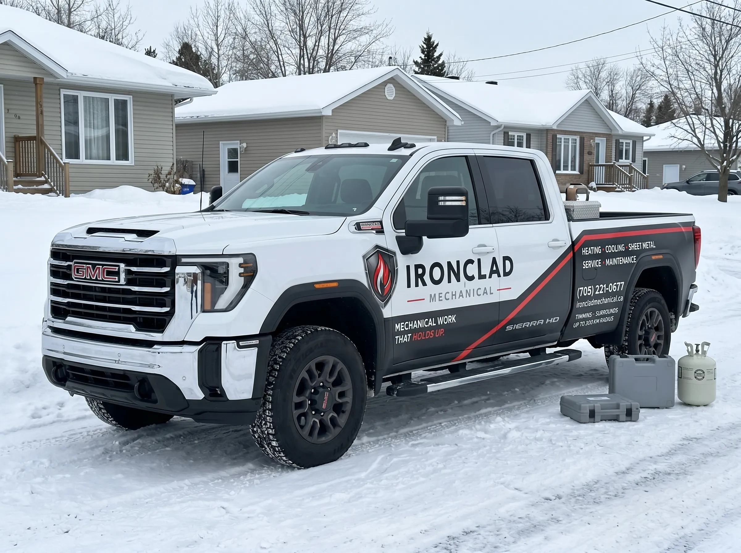 Ironclad Mechanical service truck covering boiler repair across Timmins and Northern Ontario