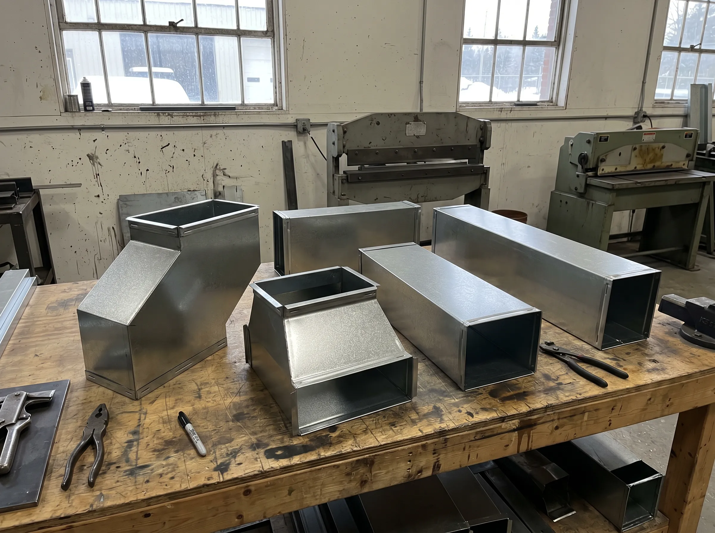 Custom commercial ductwork fabrication for Timmins HVAC project