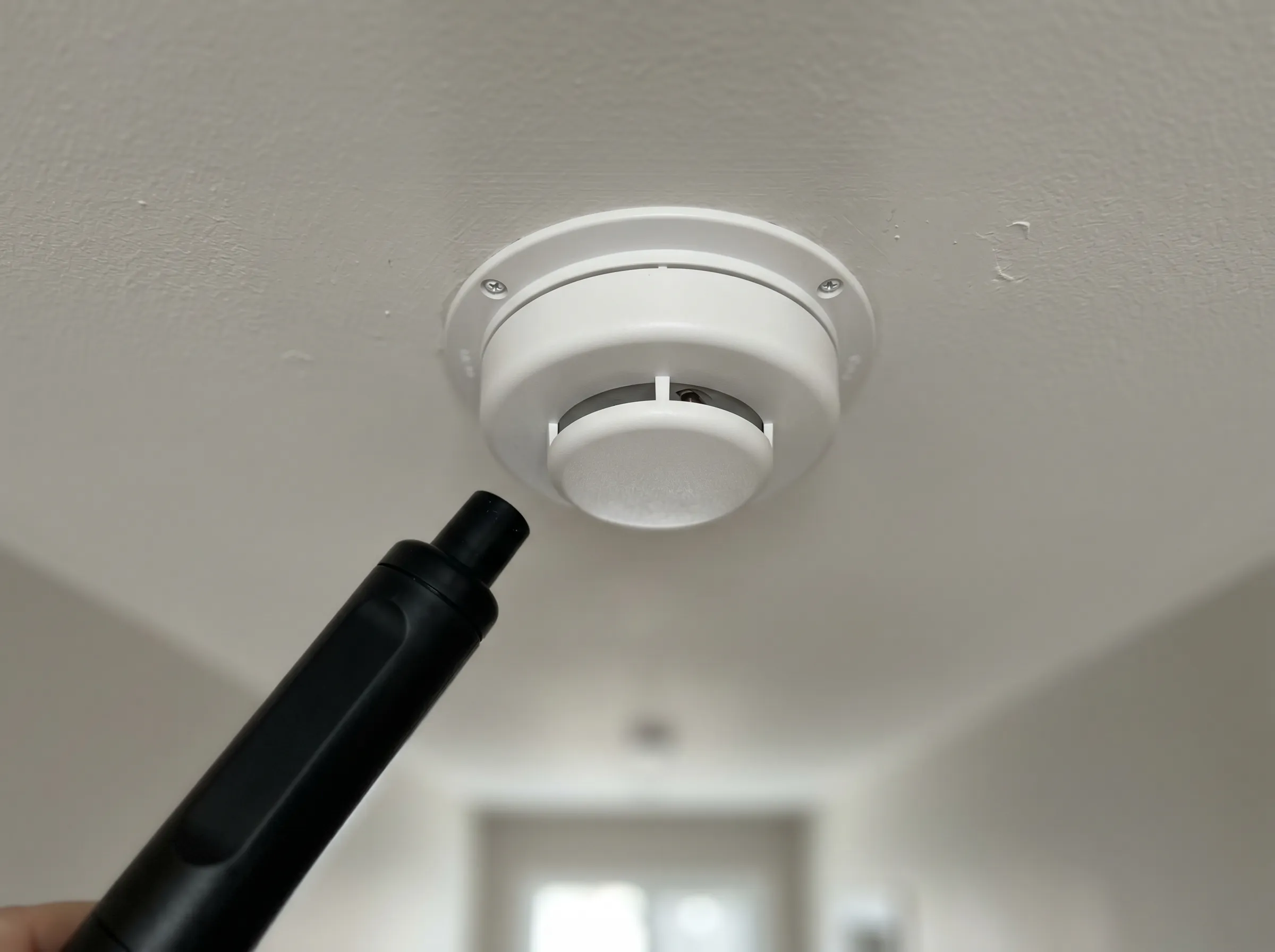 Hansentek heat detector testing during fire detection system inspection in Timmins