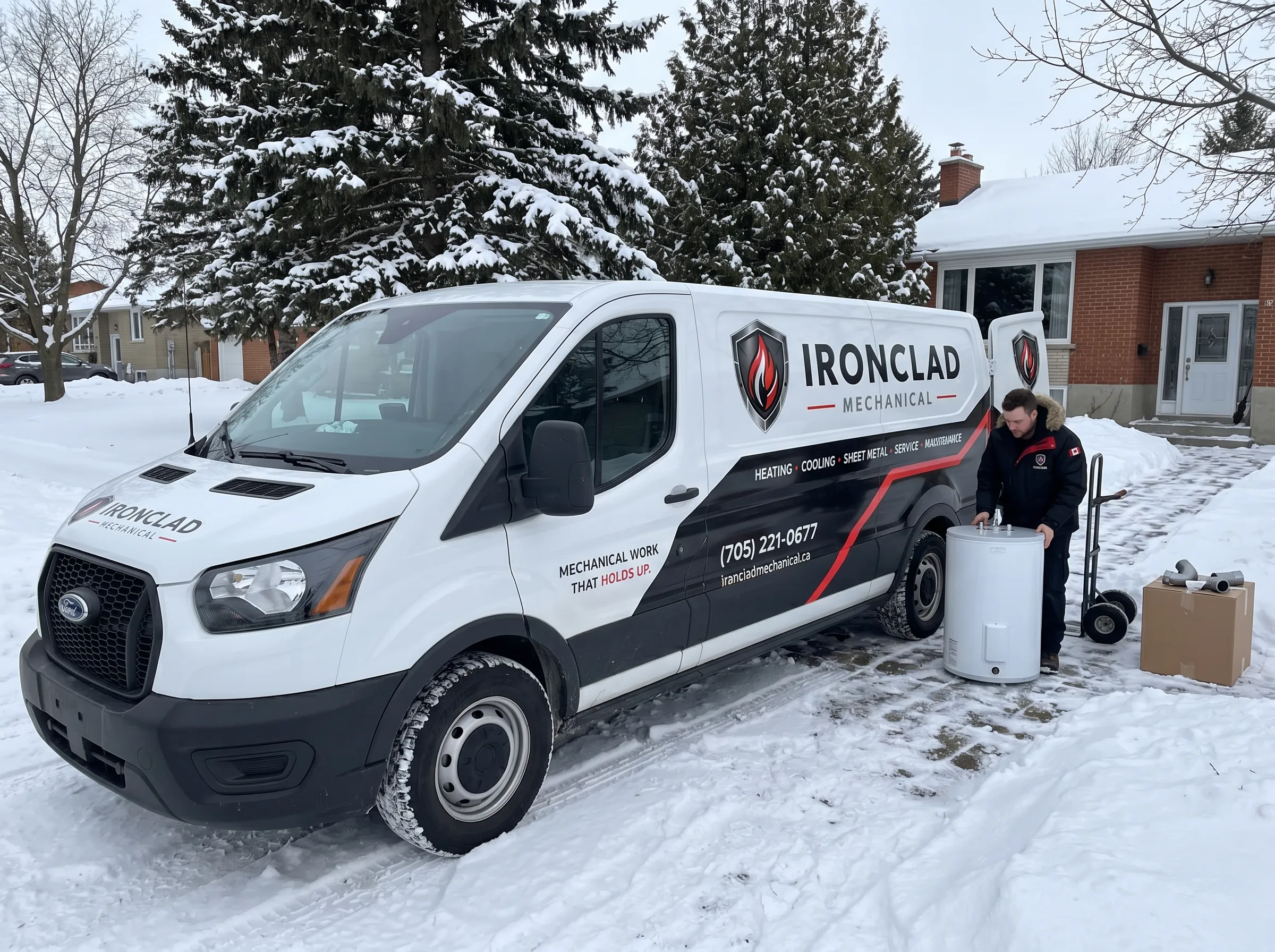 Ironclad Mechanical emergency water heater replacement service in Timmins