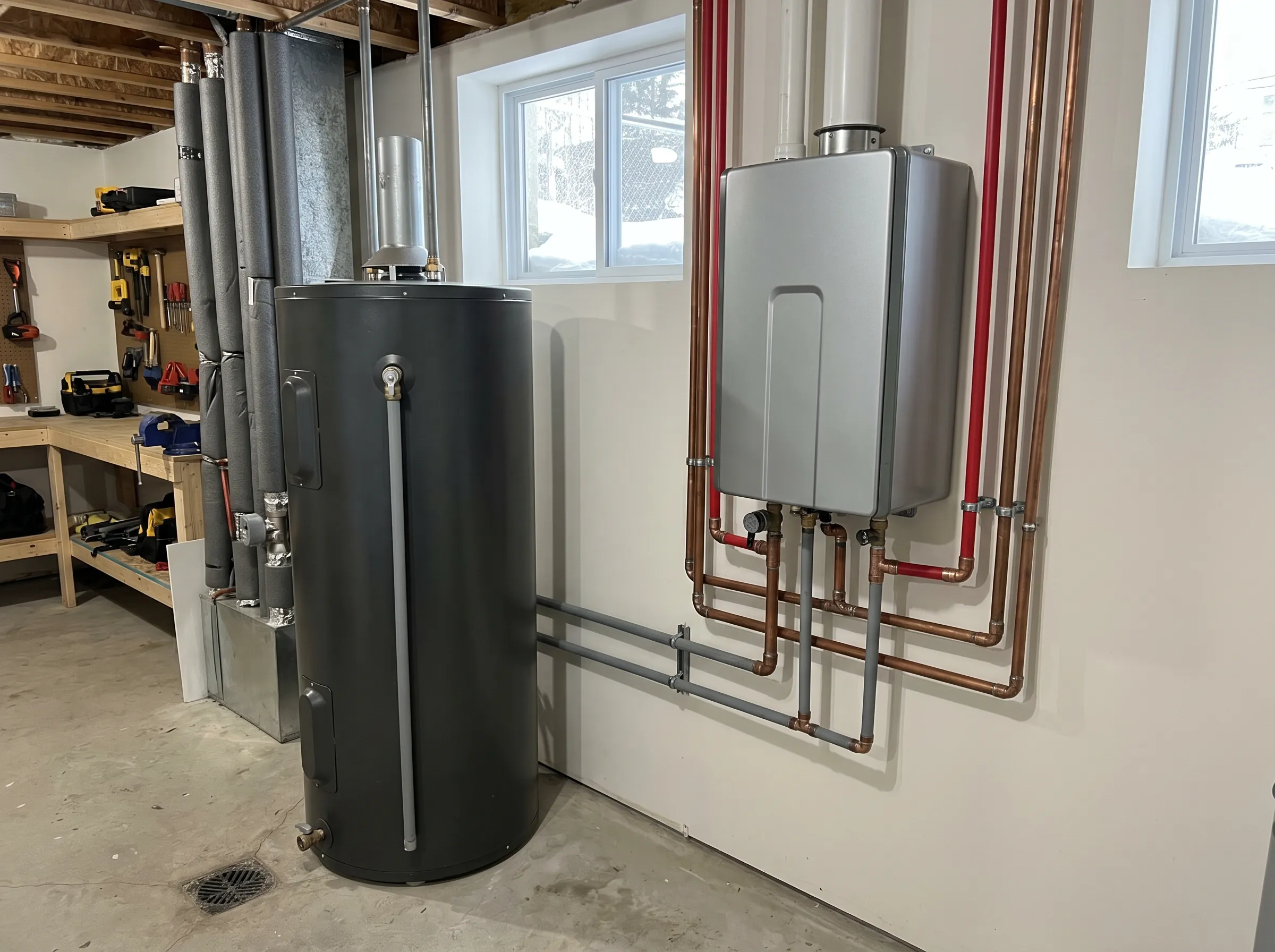 Tank vs tankless water heater size comparison for Timmins homes